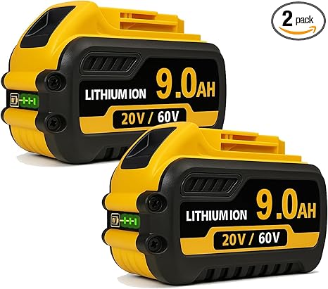 20V/60V MAX Batteries, Replace for Dewalt 60V MAX Battery 9.0-Ah, 2-Pack