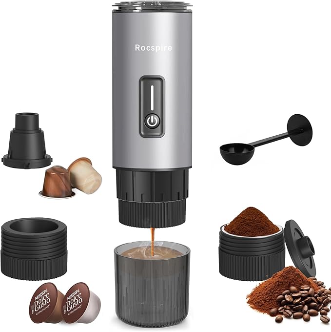 tainless Steel Portable Espresso Maker | 7500mAh Rechargeable Battery