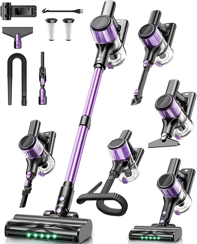Cordless Vacuum Cleaner, 45KPA /10-in-1 Stick Vacuum with 29-inch Hose