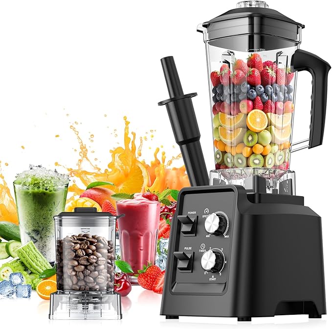 Blender for Smoothies, Blender with 68Oz. Pitcher & 20Oz. Grinder