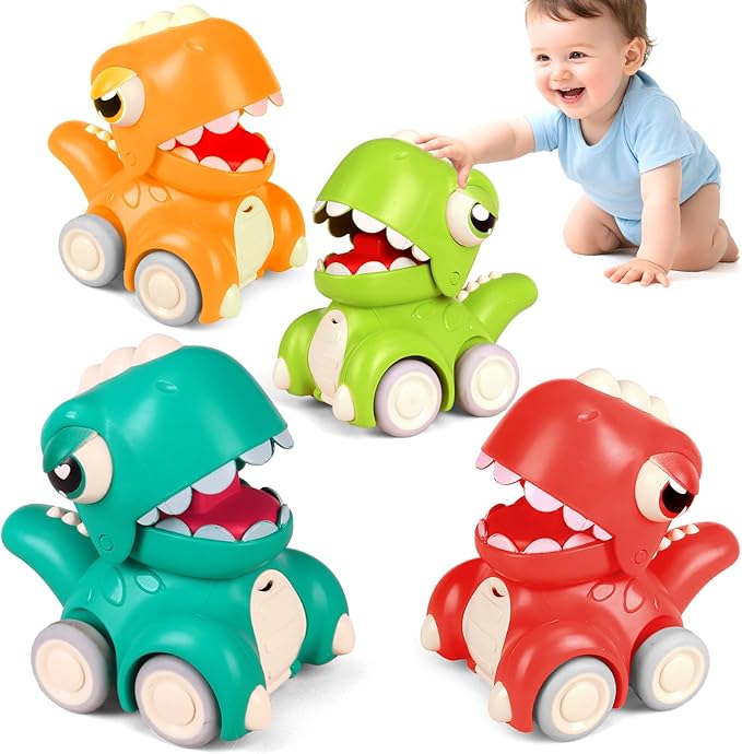 4-Pack Dinosaur Car Toys,