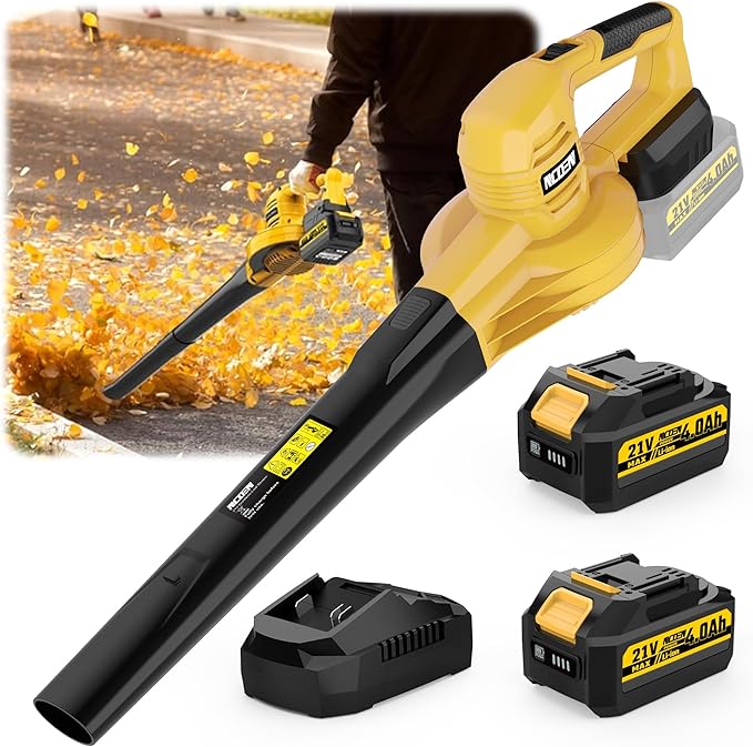 21V Cordless Leaf Blower with 8.0Ah Max Battery and Charger