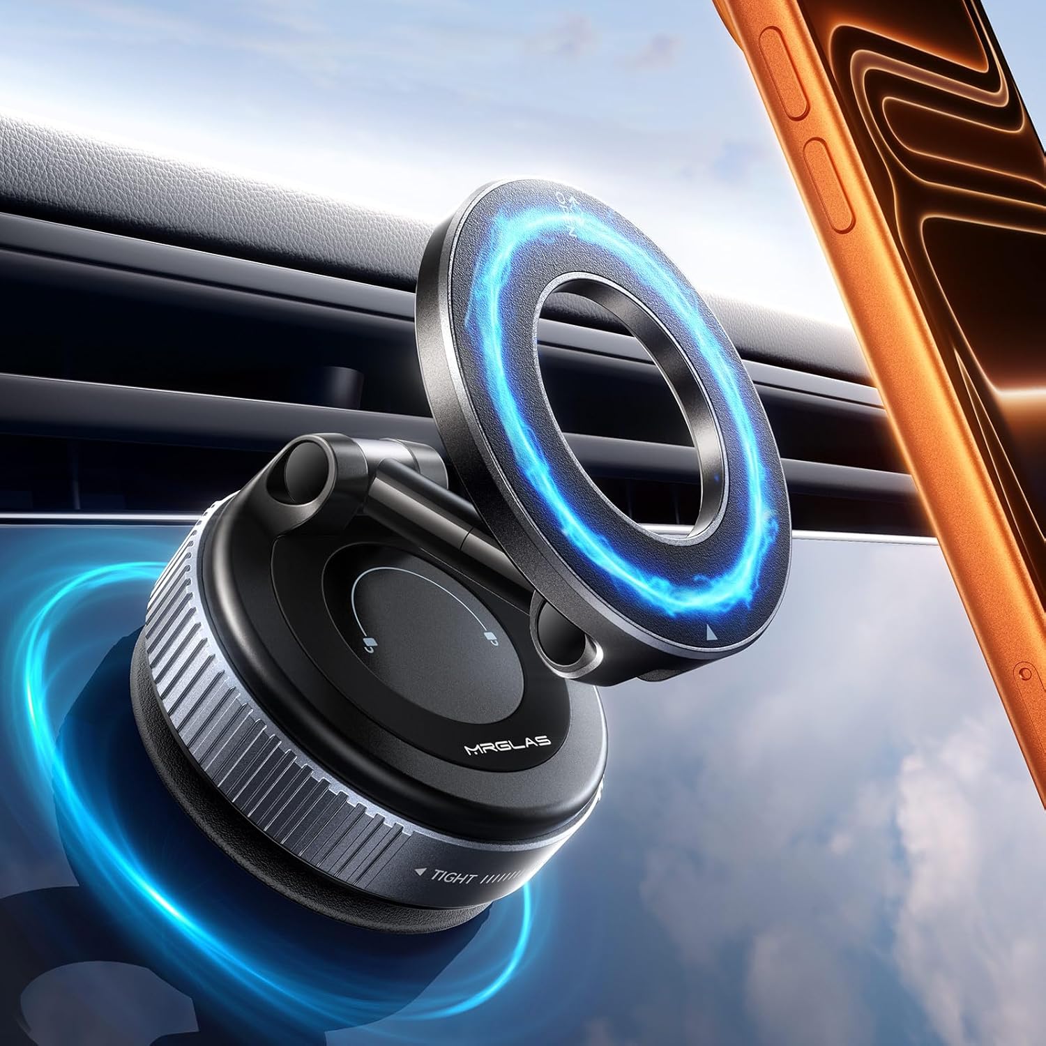 Magnetic Phone Holder 2026 Vacuum Mount 360° Adjustable Bracket 98LBS Suction Cup for iPhone 17 Car Truck